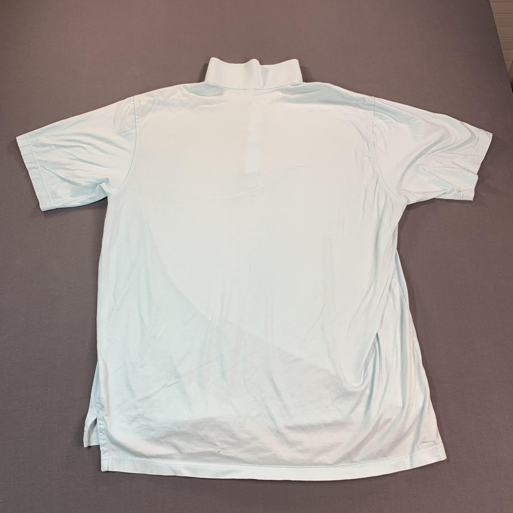 Peter Millar Polo Shirt Mens XL Blue Solid Cotton Jersey Golf Short SLV - Picture 9 of 15